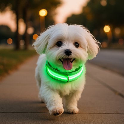 Collier chien flash bichon vert