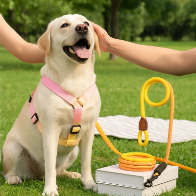 Harnais chien coloris jaune