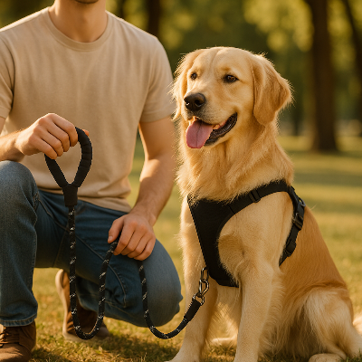 Laisse pour chien Spirilou golden noir