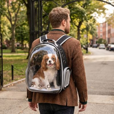Sac à dos Glassy Maître avec un chien avec sac à dos noir sans coque