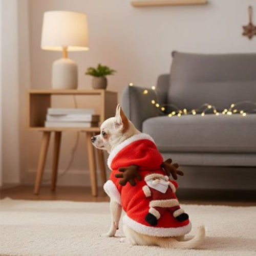Déguisement Chien Père Noël Chihuahua assis avec le costume Père Noël