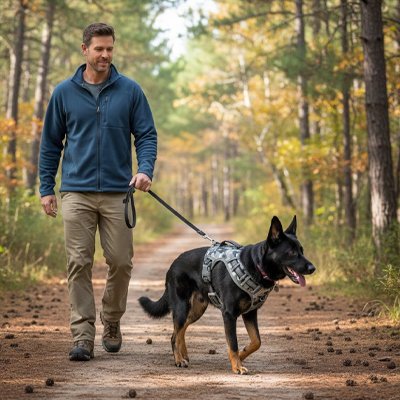 Harnais chien anti traction Commando berger allemand marche foret