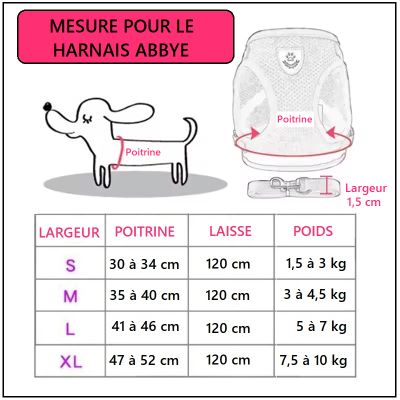 harnais pour chien Abbye mesure