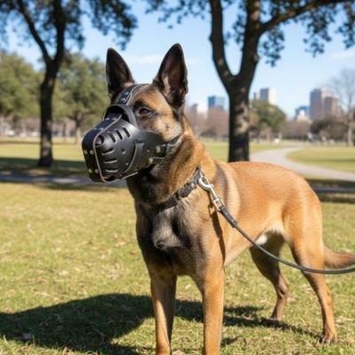Muselière pour chien​ Armor Berger Allemand beige dans un parc