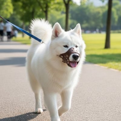 Muselière pour chien​ Notbite Samoyède marche avec muselière brune