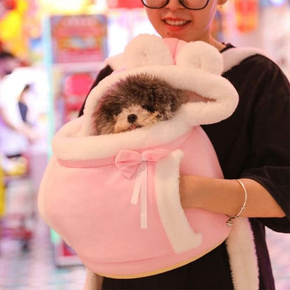 Sac de transport chien Cosy maîtresse avec petit caniche sac rose